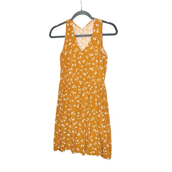 Old Navy Dress Women's Small Sleeveless Mustard Floral Print - Picture 4 of 4